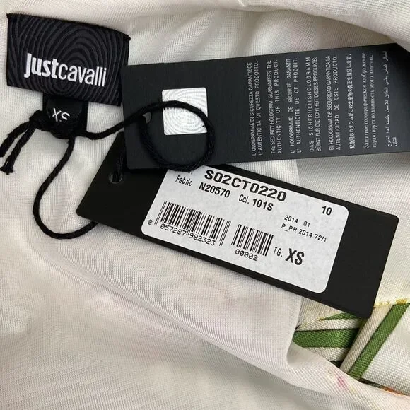 NWT Just Cavalli Gorgeous Rare Animal Floral Print Mini Bodycon Dress size XS - Picture 14 of 16